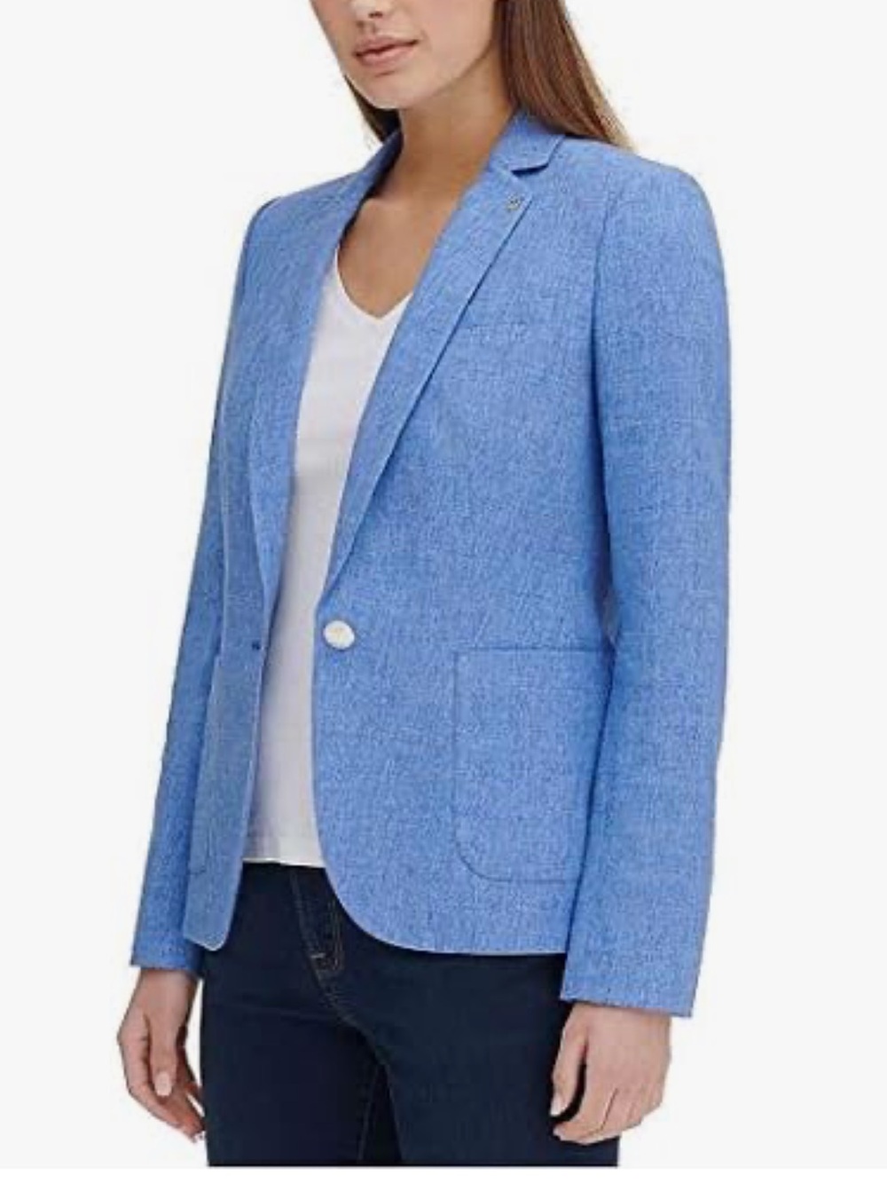 Tommy Hilfiger Light Blue Single-Button Women's Blazer